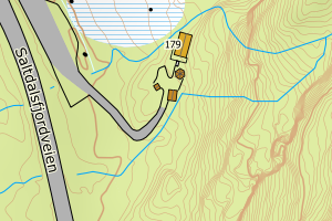 Kartbilde fra WMS-tjeneste av avviket
