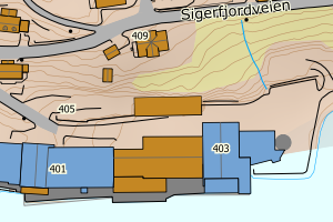 Kartbilde fra WMS-tjeneste av avviket