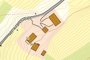 Kartbilde fra WMS-tjeneste av avviket