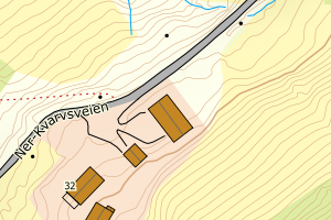 Kartbilde fra WMS-tjeneste av avviket