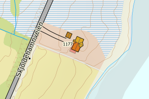 Kartbilde fra WMS-tjeneste av avviket