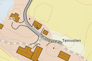 Kartbilde fra WMS-tjeneste av avviket