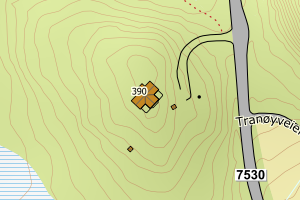 Kartbilde fra WMS-tjeneste av avviket