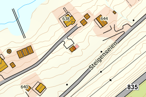 Kartbilde fra WMS-tjeneste av avviket