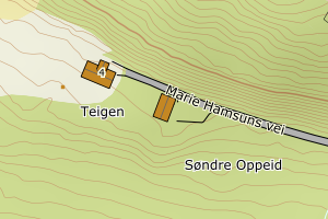 Kartbilde fra WMS-tjeneste av avviket
