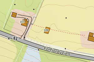 Kartbilde fra WMS-tjeneste av avviket
