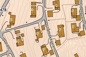 Kartbilde fra WMS-tjeneste av avviket