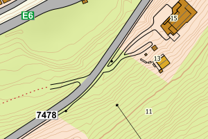 Kartbilde fra WMS-tjeneste av avviket