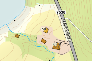 Kartbilde fra WMS-tjeneste av avviket