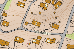 Kartbilde fra WMS-tjeneste av avviket