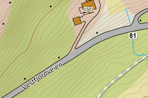 Kartbilde fra WMS-tjeneste av avviket