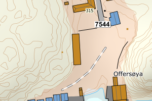 Kartbilde fra WMS-tjeneste av avviket