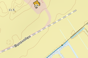 Kartbilde fra WMS-tjeneste av avviket