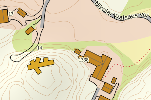 Kartbilde fra WMS-tjeneste av avviket