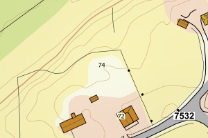 Kartbilde fra WMS-tjeneste av avviket