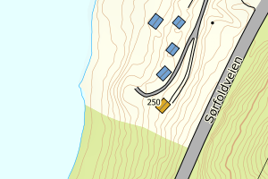 Kartbilde fra WMS-tjeneste av avviket