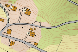 Kartbilde fra WMS-tjeneste av avviket