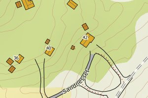 Kartbilde fra WMS-tjeneste av avviket
