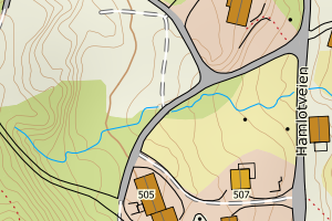 Kartbilde fra WMS-tjeneste av avviket