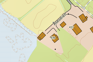 Kartbilde fra WMS-tjeneste av avviket
