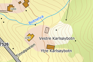 Kartbilde fra WMS-tjeneste av avviket