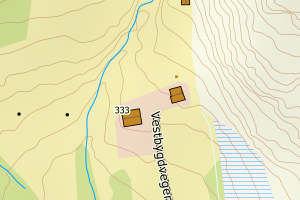 Kartbilde fra WMS-tjeneste av avviket