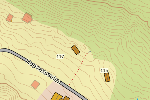 Kartbilde fra WMS-tjeneste av avviket