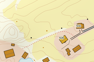 Kartbilde fra WMS-tjeneste av avviket