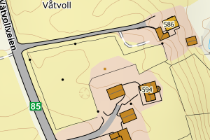 Kartbilde fra WMS-tjeneste av avviket