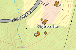 Kartbilde fra WMS-tjeneste av avviket
