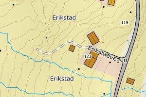 Kartbilde fra WMS-tjeneste av avviket