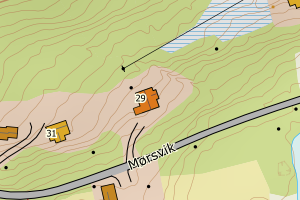Kartbilde fra WMS-tjeneste av avviket