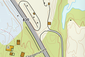 Kartbilde fra WMS-tjeneste av avviket