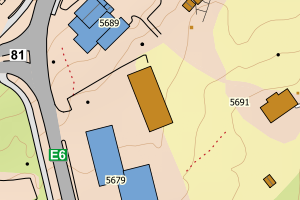 Kartbilde fra WMS-tjeneste av avviket
