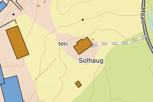 Kartbilde fra WMS-tjeneste av avviket