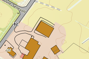Kartbilde fra WMS-tjeneste av avviket