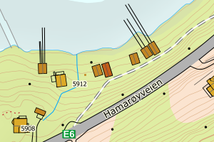 Kartbilde fra WMS-tjeneste av avviket