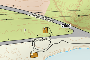 Kartbilde fra WMS-tjeneste av avviket