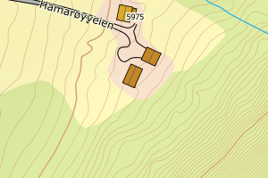 Kartbilde fra WMS-tjeneste av avviket