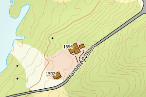Kartbilde fra WMS-tjeneste av avviket