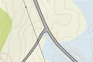 Kartbilde fra WMS-tjeneste av avviket