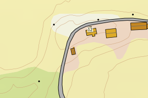 Kartbilde fra WMS-tjeneste av avviket