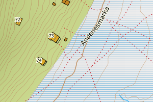 Kartbilde fra WMS-tjeneste av avviket