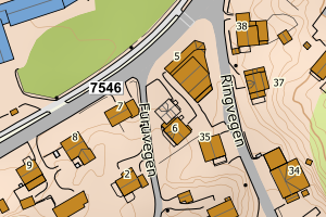 Kartbilde fra WMS-tjeneste av avviket