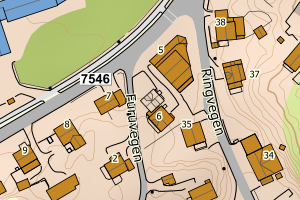 Kartbilde fra WMS-tjeneste av avviket