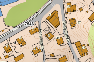 Kartbilde fra WMS-tjeneste av avviket