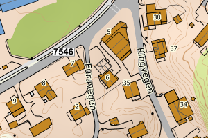 Kartbilde fra WMS-tjeneste av avviket