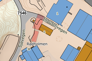 Kartbilde fra WMS-tjeneste av avviket