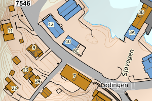 Kartbilde fra WMS-tjeneste av avviket