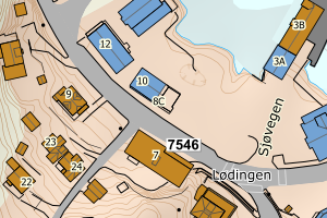 Kartbilde fra WMS-tjeneste av avviket